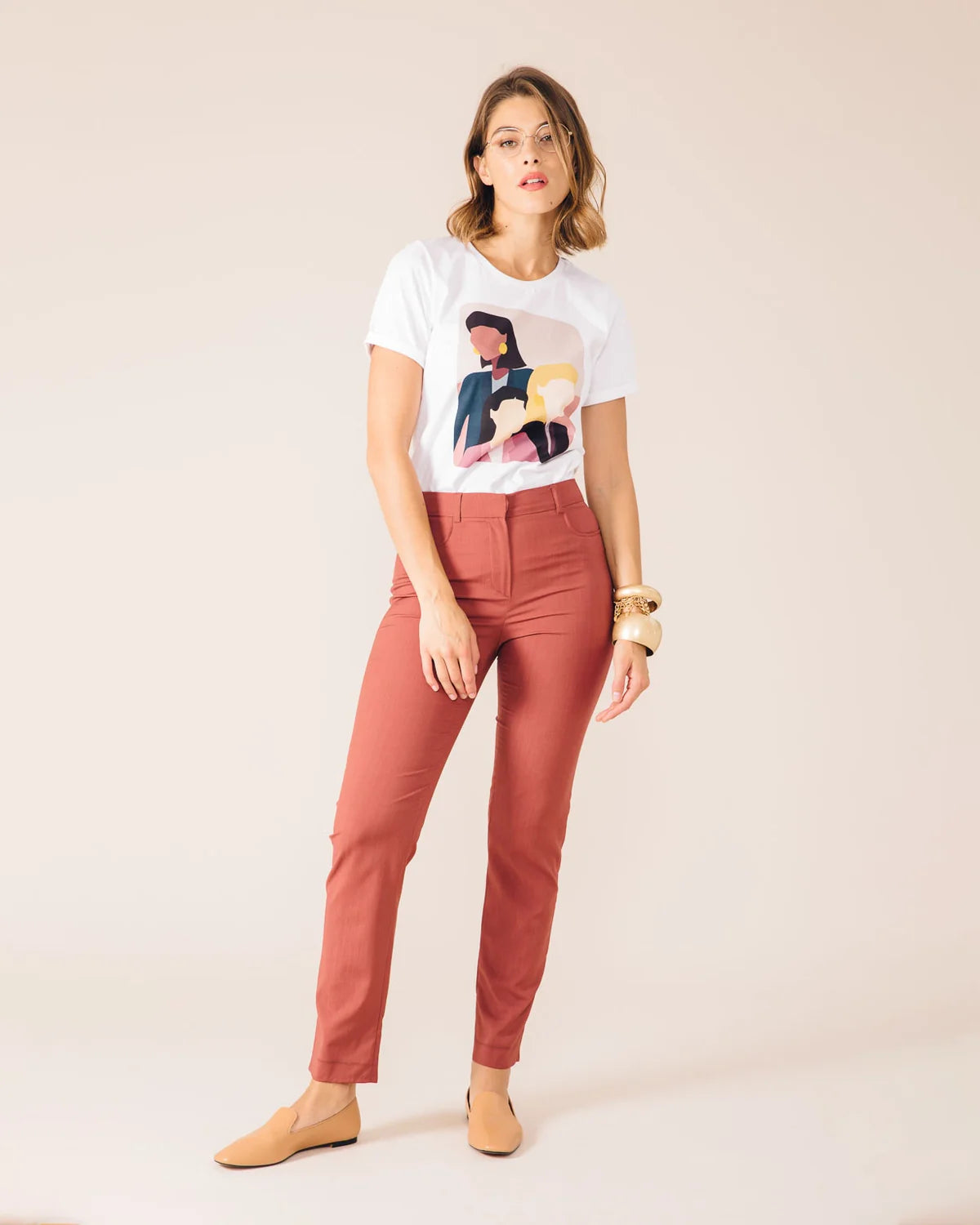 Baumwoll-T-Shirt "L'union fait la femme"